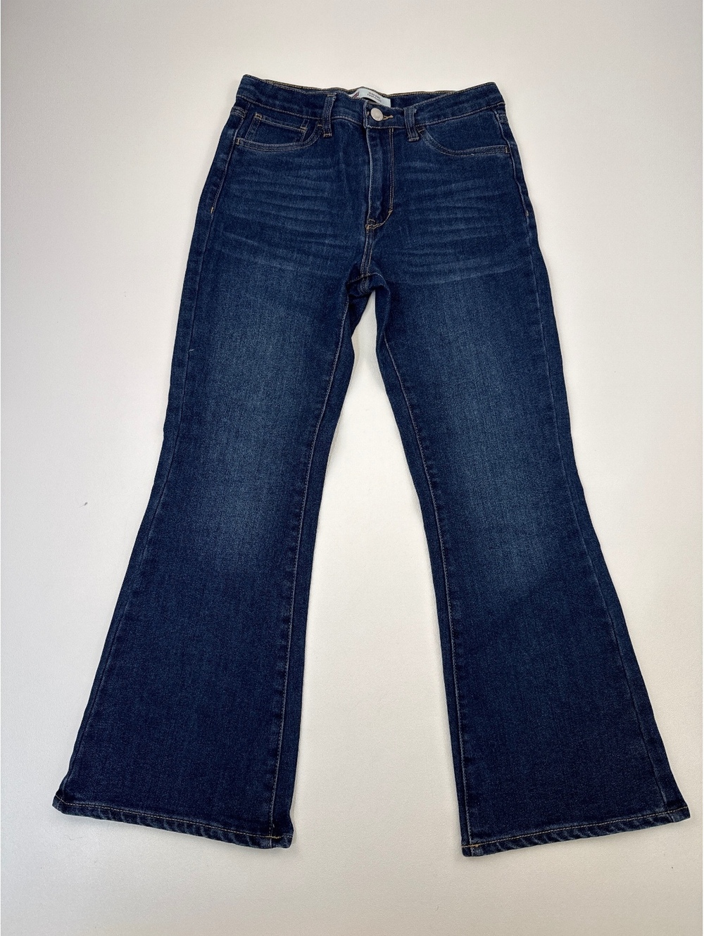 Levi's High Rise Crop Flare Jeans in Dark Blue Denim